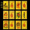 Suministro de fábrica de tarjetas metálicas de Buda Guan Gong Caishangyue, varios adornos de tarjetas de la serie Caishangyue, tarjetas doradas de aleación de aluminio-magnesio