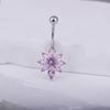 Estilo Coreano Venta Caliente Nuevo Estilo Simple Flor de Circonia Estilo Acero de Titanio Fresco Anillo para Ombligo de Mujer Piercing de Moda Personalizado Adornos Umbilicales