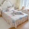 Primavera e Verão 2026 Novo Estilo Coreano Algodão Puro Estampado Capa de Cama Peça Única Capa de Cama Capa de Cama de Solteiro Conjunto de Três Peças