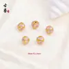 Contas Redondas de Esmalte Cloisonné Estilo Chinês 8mm, Contas Decorativas com Gotejamento de Óleo Azul Queimado para Pulseiras DIY e Acessórios de Joias