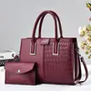 Set de bolso de dos piezas de lujo con textura de piedra y estampado extranjero, diseño de retazos elegante y único, bolso de hombro versátil