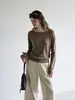 Suéter de hombros descubiertos para mujer, otoño e invierno, camisa base corta de punto, de cintura alta, adecuado para figuras petite, estilo murciélago, otoño e invierno