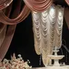 Cortina de Ondas de Agua para Boda Tela de Seda de Leche para Techo Cortina Accesorios de Boda para Hotel Decoración de Tela Elástica Cortina de Tela de Fondo de Ola