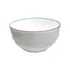 Tigela de Arroz e Prato de Cerâmica Elegantes com Borda Colorida Estilo Nórdico, Cor Sob Esmalte, Espessado Anti-Queimadura, Prato para Salada de Frutas, Seguro para Micro-ondas