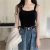 Chaleco de Felpa 2025 para Mujer con Tirantes Capa Interior Tejida sin Mangas Otoño e Invierno Nuevo Sexy Color Puro Exterior