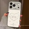 Adequado para capas de celular Apple 17 Pro Max, Apple 16 Plus e Apple 15; design personalizado de desenho animado com padrão de glitter em formato de coração e um pequeno pônei