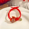Gomas para el Cabello de Niña Que No Dañan el Cabello, Bandas Rojas de Alta Calidad para Cabello de Bebé para Niñas Pequeñas, Accesorios para el Cabello de Año Nuevo para Niñas