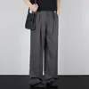 Estilo old money, pantalones de traje a rayas de alta gama, adelgazantes de otoño, modernos y elegantes, pantalones rectos holgados para hombre