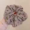 Laço Estilo Coreano Estampado Aveludado Versátil Prendedor de Cabelo para Menina Scrunchie Grande de Alta Qualidade Acessório de Cabelo Novo Modelo