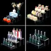 Soporte de Exhibición Acrílico Transparente Figura Caja Sorpresa Estante de Almacenamiento por Capas Soporte de Exhibición de Cosméticos para Transmisión en Vivo Personalización