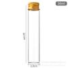 Tapa de aluminio dorada de 22 mm de diámetro tubo de vidrio transparente botella mini botella de deseos flotante tapón de rosca pelo de neumático botella conmemorativa