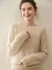 Otoño e Invierno 2025 Casual y de Moda Cuello Redondo Mangas Raglán en Contraste Tejido de Cachemir para Mujer Versátil Prenda Base de Punto