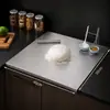 Tabla de cortar plegable de acero inoxidable transfronteriza para cocina casera, tabla de amasar de doble cara, tabla de cortar comercial, tabla de cortar fácil de limpiar