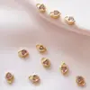 Pingente de amor com zircônia dourada Acessórios para joias DIY Pulseira de coração de pêssego feita à mão Pingente de colar e brincos F356