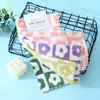 4 piezas de toalla cuadrada estampada de vellón de coral 30*30 paño de cocina para platos toalla pequeña para niños engrosada absorbente para el cabello
