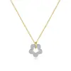 Exportación Europea y Americana Transfronteriza Collar de Plata de Ley S925 con Flor Diseño para Mujer Retro Francés Industria Pesada Cadena para Clavícula Mujer