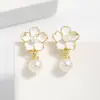 Brincos de Pérola com Doze Deuses Florais Brinco Exclusivo do Deus Flor Guardião Design de Luxo Leve Nicho Brincos Novo Estilo Chinês Joias de Estilo Nacional