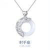 Collar de Mujer Plata 925 Celebridad Cibernética Cadena Clavícula Joyería Doce Constelaciones Simple Elegante Estilo Coreano Personalidad Colgante Moderno