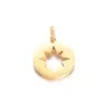 Accesorios de joyería de acero de titanio pulido diy alas de palma huecas candado de llave símbolo de sol estrella brújula colgante