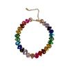 Colar de gota de água de cristal de diamante colorido europeu e americano exagerado elegante clavícula corrente novo nicho de moda temperamento colar