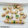 Esmalte Cloisonné Goteo de Aceite Calado Flor Bola Punto Diamante Espaciadores Cuentas DIY Pulsera de Cuentas Hecha a Mano Collar Material Accesorios