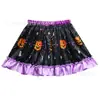Estilo Novo Europeu e Americano de Halloween Saia Tutu para Meninas Meia-Saia Infantil Saia com Estampa de Abóbora e Fantasma para Crianças