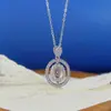 Base de Pingente em Prata Esterlina S925 Formato de Ovo 6*8mm com Acabamento Escovado Rotativo, Adequada para Cravação de Pedra, Acessório DIY para Colares