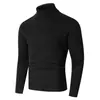 2026 Nuevo Suéter de Punto de Cuello Alto Ajustado para Hombre Otoño/Invierno Transfronterizo Ropa de Punto Talla Grande Camisa Básica Casual para Hombre
