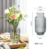 Jarrón de cristal en forma de cono, estilo ins nórdico, jarrón transparente grande y simple para bambú hidropónico, decoración de arreglo floral de escritorio y sala de estar