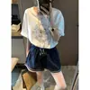 Además, Shorts de pierna ancha estilo étnico retro Sunset Island con bordado de encaje, cintura alta elástica, línea A MQ1501