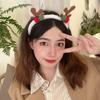 Adornos navideños Diadema navideña de felpa Adorable cabeza de alce navideño Cueva Adorable diadema con corazón de niña Accesorios para el cabello festivos