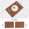 Mantel Individual de Doble Cara con Patrón de Piel de Vaca Vintage Cuero PU Mantel Individual Occidental Aislamiento Térmico Impermeable a Prueba de Aceite Cuadrado Mantel de Mesa para Plato de Cena Personalización