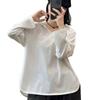 25 Nuevo Otoño Camiseta de Manga Larga con Capucha de Encaje Bordado Francés Top Blanco