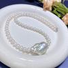Collar de Perlas de Agua Dulce Barroco para el Día de la Madre para Mujeres, Diseño Único Minimalista de Nicho, Gargantilla de Perlas para Mejores Amigas