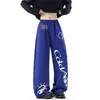 Pantalones Casuales con Estampado de Letras Estilo Americano para Hombres y Mujeres, Pantalones Largos Deportivos Hip-Hop Modernos de Primavera y Verano, Pantalones Rectos Sueltos Retro