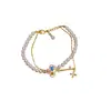 Pulsera de Perlas de Doble Capa Llave Mágica Nuevo Estilo de Primavera Lujo Ligero Gama Alta Versátil Accesorio para la Mano Pulsera Exquisita y Elegante