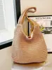 2025 Nuevo Estilo de Vacaciones Primavera y Verano Bolso de Hombro de Paja Bolso Tote de Paja Gran Capacidad para Portátil Bolsa de Playa