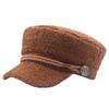 Sombrero Cálido de Lana de Cordero de Invierno Azul Marino Sombrero de Moda para Mujer Tendencia Moda Estilo Coreano Sombrero de Moda Sombrero de Copa Plana Sombrero Cálido para Exterior
