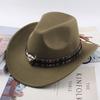 Chapéu Top Étnico Chapéu de Cowboy Ocidental Xizang Xizang Chapéu de Performance Chapéu de Lã Chapéu de Lã Retrô Centro-Europeu e Americano