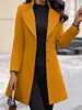 Outono e Inverno 2025 Atravessando Fronteiras Europeu e Americano Popular na Amazon Gola Lapela Emagrecimento Puro Cor Slim Jaqueta de Lã Outwear Feminina para Mulheres