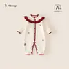 Roupas Infantis Bangxuan Roupas Doces de Inverno Roupas com Gola de Renda Macacão de Tricô para Bebê Menina Suéter para Recém-Nascido Body para Bebê