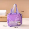 Bolsa de Armazenamento Transparente Bolsa de Cosméticos Bolsa de Armazenamento de Cosméticos de PVC Personalizada Bolsa de Zíper de Plástico Portátil para Viagem à Prova d'Água