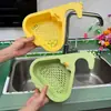 Cesta de Drenaje para Fregadero de Jirafa Cocina Hueca Colgable Perilla Doméstica Sin Manchar Manos Filtro de Residuos de Comida