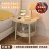Mesa lateral estilo creme para sala de estar de casa pequena mesa de centro ao lado do sofá mesa pequena simples prateleira de armazenamento armário de cabeceira de ferro forjado