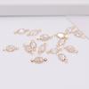 Zircón con Borde Incrustado con Colgante Pequeño Colgante Color Relleno de Oro Conservador de Color Forma Geométrica DIY Hecho a Mano Pendientes Colgante Accesorios 21