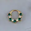 Anillo de Nariz de Acero Inoxidable 316L Incrustado con Circonia Multicolor Anillo Cerrado Anillo de Nariz Body Piercing Pendientes de Anillo Sin Costura Joyería