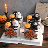 Decorações de Bolo de Halloween Desenho Animado Fofo Ceifador Fantasma Enfeites Teia de Aranha de Halloween Palitos Inserções