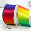 Cinta arcoíris al por mayor de fábrica, cinta de poliéster colorida de alta densidad con degradado, material DIY, cinta para embalaje de repostería