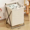 Cesto de Roupas Sujas, Cesto de Armazenamento de Lavanderia de Grande Capacidade, Rack de Armazenamento Dobrável para Uso Doméstico, Cesto de Lavanderia para Banheiro