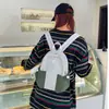 Mochila de Nylon Color de Contraste Estilo Universitario Casual para Estudiantes Mujeres 2025 Nueva Moda Pequeña para Viajes y Salidas